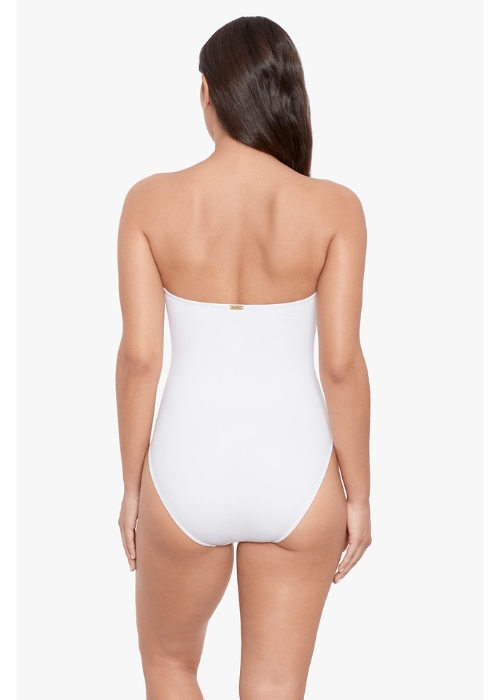 Ralph Lauren White Ring Front Bandeau Swimsuit SideZoom 3