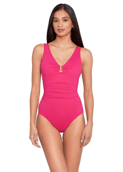 Ralph Lauren Orchid Ring Front Swimsuit SideZoom 1